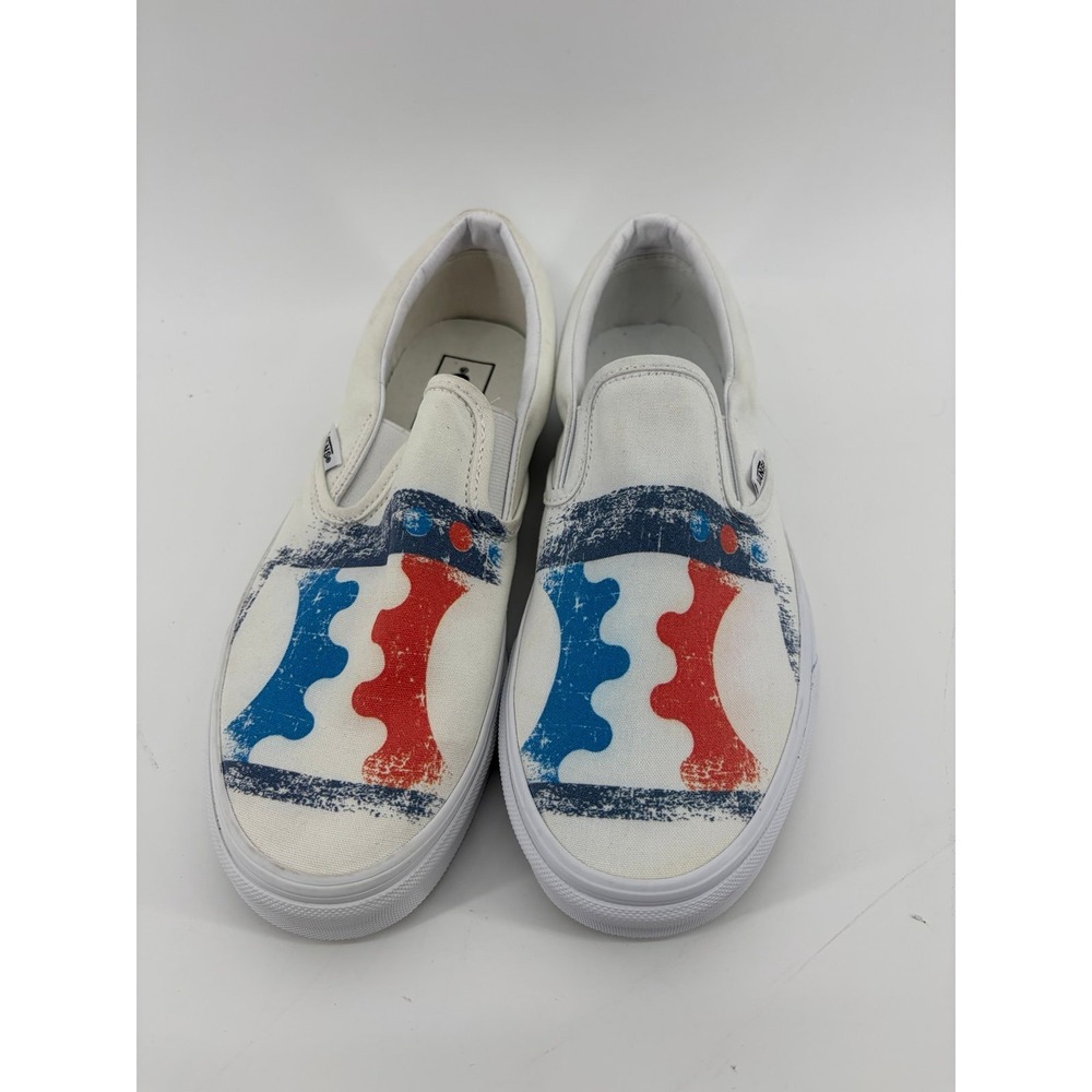 VANS Slip-On Canvas Sneakers Graphic Gear Print, M (9) W (10.5) NWOT